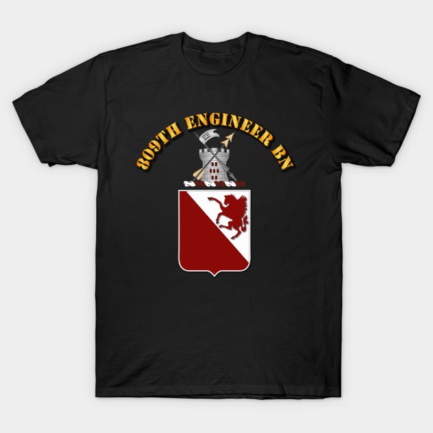 809th Engineer Bn - Coat of Arms T-Shirt by twix123844